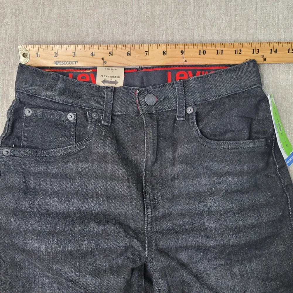 Levis 514 Straight Boys Jeans Size 16 Reg 28x30 Dark Wash Performance Stretch